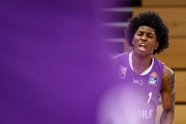 BG Göttingen Telekom Baskets Bonn 21 03 2021, Basketball Bundesliga easyCredit BBL, season 2020 2021, main round, 24 matchday, BG Göttingen Telekom Baskets Bonn Göttingens Deishuan Booker gestiikuliert Göttingen Lower Saxony Germany.