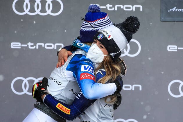 ALPINE SKIING - FIS WC Final Lenzerheide LENZERHEIDE,SWITZERLAND,21.MAR.21- ALPINE SKIING - FIS World Cup Final, giant slalom, ladies. Image shows Marta Bassino (ITA). Keywords: crystal globe. GEPAxpictures xMarioxBuehner
