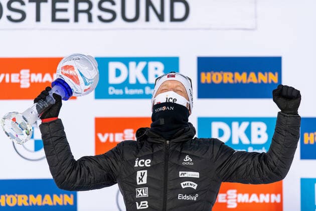 210321 competes in Men s 15 km Mass Start during the IBU Biathlon World Cup on March 21, 2021 in Östersund Photo Joel Marklund BILDBYRAN code JM JM0089 bbeng, biathlon, biathlon, biathlon, world cup, ibu world,  Copyright: JOELxMARKLUND BB210321JM198