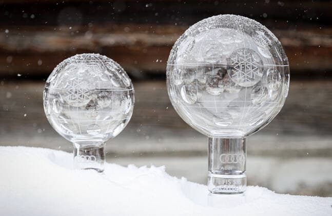 ALPINE SKIING - FIS WC Final Lenzerheide LENZERHEIDE,SWITZERLAND,21.MAR.21- ALPINE SKIING - FIS World Cup Final, slalom, men. Image shows crystal globes. GEPAxpictures xHaraldxSteiner