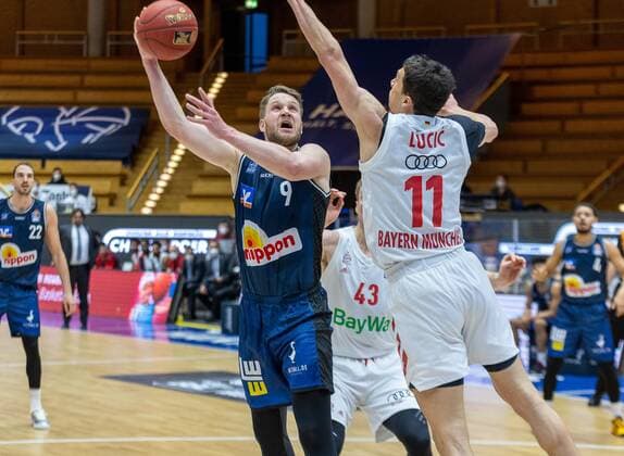 Fabian Bleck HAKRO Merlins Crailsheim, 9 ¨¨HAKRO Merlins Crailsheim vs FC Bayern Munich , 1 Basketball, Bundesliga, BBL, Easy Credit Basketball, Matchday 24, Season 2020 2021, 21 03 2021, ¨¨ HAKRO Merlins Crailsheim FC Bayernh Munich, Basketball, 1 Bundesliga, Easy Credit 1 Basketball, Matchday 24, Season 2020 2021, 21 03 2021 Crailsheim. Copyright: xDennisxDuddek xEibnerxPressefotox EP_DDU