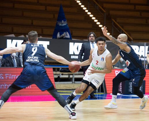 Fabian Bleck Hakro Merlins, 9 Wade Baldwin Fc Bayern Munich, 2 Maurice Stuckey Hakro Merlins, 3 ¨¨¨HAKRO Merlins Crailsheim vs FC Bayern Munich, Basketball, Bundesliga, easy credit BBL, Spieltag 24, Spielzeit 2020 2021, 21 03 2021, ¨¨HAKRO Merlins Crailsheim vs FC Bayern Munich, Basketball, Bundesliga, easy credit BBL, Spieltag 24, Spielzeit 2020 2021, 21 03 2021 Ilshofen. Copyright: xNinaxSander xEibnerxPressefotoxIx EP_NSR