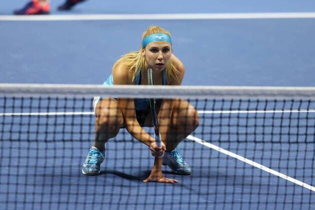March 21, 2021, Saint Petersburg, Russia: Nadiia Kichenok of Ukraine playing against Kaitlyn Christian and Sabrina Santamaria of USA during the St. Petersburg Ladies Trophy 2021 tennis tournament at Sibur Arena..Final score: Saint Petersburg Russia - ZUMAs197 20210321_zaa_s197_175 Copyright: xMaksimxKonstantinovx