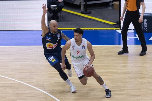 Maurice Stuckey Hakro Merlins, 3 Wade Baldwin Fc Bayern Munich, 2 ¨¨¨HAKRO Merlins Crailsheim vs FC Bayern Munich, Basketball, Bundesliga, easy credit BBL, Matchday 24, Season 2020 2021, 21 03 2021, ¨¨ HAKRO Merlins Crailsheim vs FC Bayern Munich, Basketball, Bundesliga, easy credit BBL, Matchday 24, Season 2020 2021, 21 03 2021 Ilshofen. Copyright: xNinaxSander xEibnerxPressefotoxIx EP_NSR