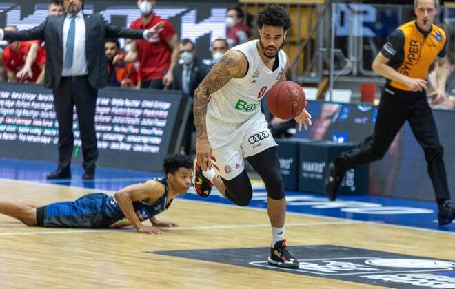Nick Weiler Babb FC Bayern Munich, 0 ¨¨HAKRO Merlins Crailsheim vs FC Bayern Munich , 1 Basketball, Bundesliga, BBL, Easy Credit Basketball, Matchday 24, Season 2020 2021, 21 03 2021, ¨¨ HAKRO Merlins Crailsheim FC Bayernh Munich, Basketball, 1 Bundesliga, Easy Credit 1 Basketball, Matchday 24, Season 2020 2021, 21 03 2021 Crailsheim. Copyright: xDennisxDuddek xEibnerxPressefotox EP_DDU
