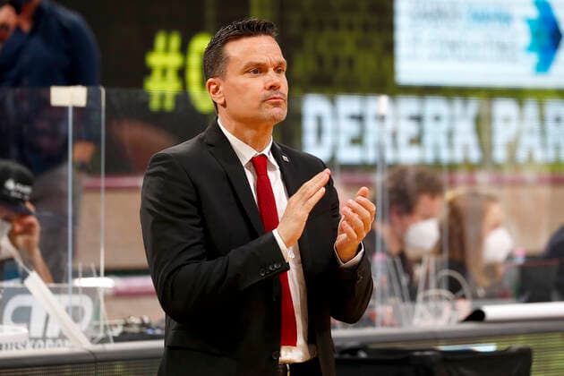 24 Matchday of the easyCredit BBL Basketball Bundesliga on 21 March 2021in the Oberfrankenhalle in Bayreuth Bavaria Germany season 2020 2021 Medi Bayreuth against NINERS Chemnitz Raoul Korner Medi Bayreuth coach