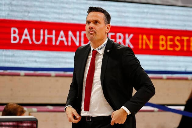 24 Matchday of the easyCredit BBL Basketball Bundesliga on 21 March 2021in the Oberfrankenhalle in Bayreuth Bavaria Germany season 2020 2021 Medi Bayreuth against NINERS Chemnitz Raoul Korner Medi Bayreuth coach
