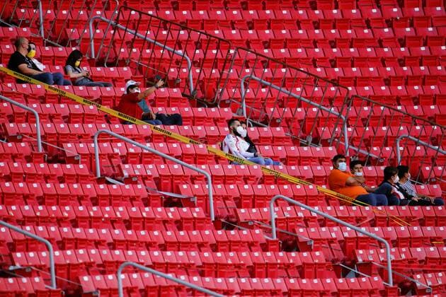 Fans wearing masks and separated due to the Covid-19 epidemic attend the match between the Dominican Republic and the United States, during the CONCACAF Men s Olympic Qualification tournament, at the Akron stadium, in Guadalajara, Jalisco, Mexico, 21 March 2021. Dominican Republic vs US !ACHTUNG: NUR REDAKTIONELLE NUTZUNG!  Copyright: xFranciscoxGuascox AME4343 20210322-637519705257307775