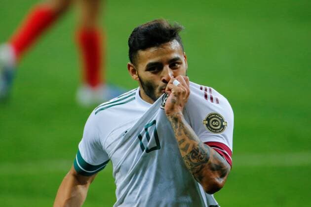 Sport Bilder des Tages GUADALAJARA (MEXICO), 03 21 2021.- Alexis Vega of Mexico celebrates a goal against Costa Rica during a match of the CONCACAF Men s Olympic Qualifying tournament soccer, at Akron Stadium, in Guadalajara, Jalisco, Mexico, 21 March 2021. EFE Francisco Guasco Costa Rica - Mexico !ACHTUNG: NUR REDAKTIONELLE NUTZUNG!  Copyright: xFranciscoxGuascox AME4428 20210322-637519844333659150
