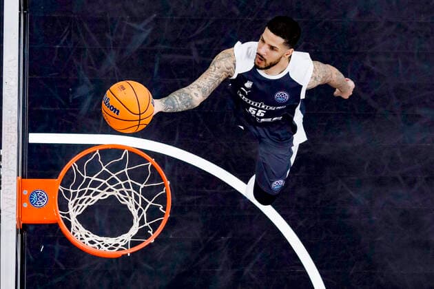 Tyler Larson Brose Bamberg, 55 Basketball Champions League 2020 21, Playoffs Matchday 8, Brose Bamberg Casademont Saragossa 23 03 2021, Bamberg, Brose Arena Foto Daniel Löb Copyright: DanielxLöb