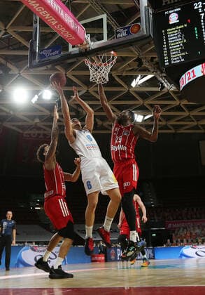 Marko Krstanovic MBC and Jajuan Johnson Muenchen GER, FC Bayern Basketball vs Mitteldeutscher BC, basketball, BBL, 2020 2021 season, 23 03 2021, GER. Copyright: xMarcelxEngelbrechtx Eibner-Pressx EP_met