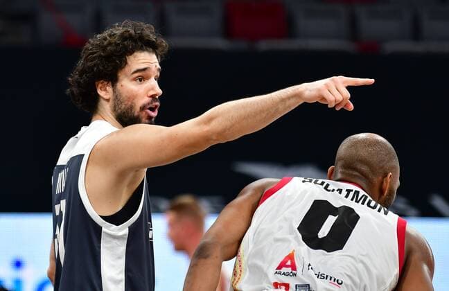 BAMBERG 23 03 2021 Basketball Season 2020 21 Basketball Champions League Brose Bamberg Casademont Zaragoza Michele Vitali 31, Brose Bamberg gives instruction Photo Hans Martin Issler isslerimages Brose Bamberg Casademont Zaragoza
