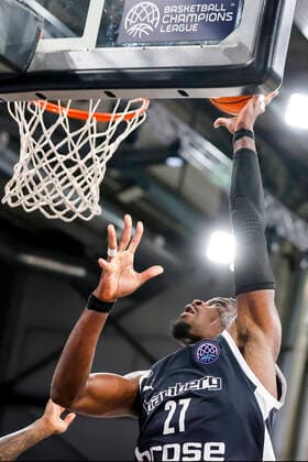 Shevon Thompson Brose Bamberg, 27 Basketball Champions League 2020 21, Playoffs Matchday 8, Brose Bamberg Casademont Zaragoza 23 03 2021, Bamberg, Brose Arena Copyright: DanielxLöb