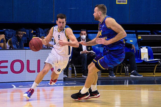 PINAULT Bastien ( 9 - Metropolitans 92 ) - COSTELLO MATTHEW ( 24 - Gran Canaria ) - BASKET : Metropolitans 92 vs Gran Canaria - Eurocup - Levallois - 23 03 2021 FedericoPestellini Panoramic 