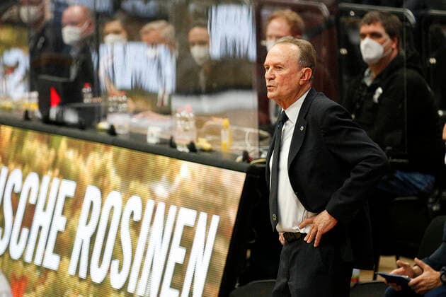 BBL easyCredit Basketball Bundesliga Season 2020 2021 8 Matchday on Tuesday, 23 March 2021 at edel optics de Arena in Hamburg Hamburg Towers Alba Berlin Headcoach Aíto Garcia Reneses Berlin Hamburg Towers Alba Berlin