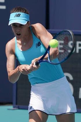 MIAMI GARDENS, FL - MARCH 23: Corana Cirstea (ROU) during her qualifying second round match of the Miami Open on March 23, 2021, at Hard Rock Stadium in Miami Gardens, FL. (Photo by Michele Eve Sandberg Icon Sportswire) TENNIS: MAR 23 Miami Open Icon21032353