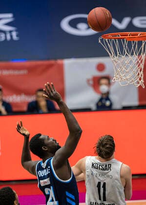 Christ Koumadje Alba , Maik Kotsar Towers 23 03 21, Hamburg Wilhelmsburg, easyCredit BBL, Basketball Bundesliga, 2020 2021 season, 08 match day Â