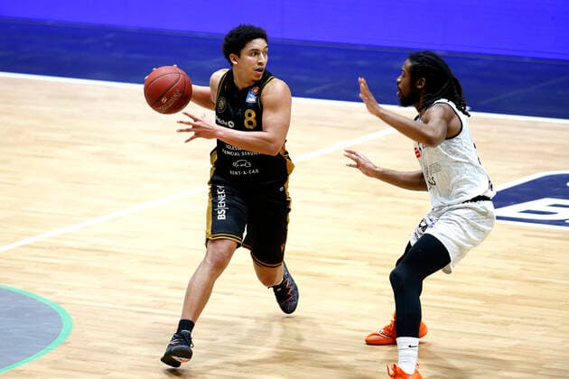 24 03 2021, easyCredit Basketball Bundesliga, BBL, 2020 2021 season, men, Chemnitz Niners Basketball Löwen Braunschweig James Robinson, Basketball Löwen Braunschweig Chemnitz Messe Chemnitz Sachsen Germany