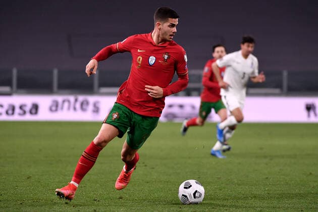 Andre Silva of Portugal in action during the FIFA World Cup, WM, Weltmeisterschaft, Fussball Qatar 2022 qualification football match between Portugal and Azerbaijan at Juventus stadium in Torino (Italy), March, 24, 2021. Photo Federico Tardito Insidefoto insidefoto