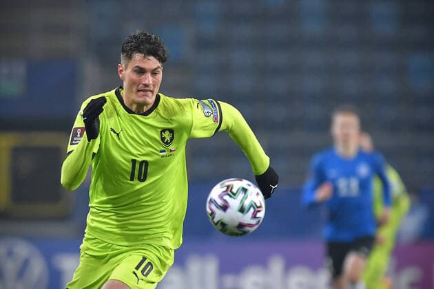 LUBLIN 24.03.2021 MECZ ELIMINACJE DO MISTRZOSTW SWIATA 2022: ESTONIA - CZECHY --- FIFA World Cup, WM, Weltmeisterschaft, Fussball 2022 QUALIFYING ROUND MATCH: ESTONIA - CZECH REPUBLIC Patrik Schick FOT. PRZEMEK GABKA 400mm.pl NEWSPIX.PL --- Newspix.pl  240321_GAB_5263