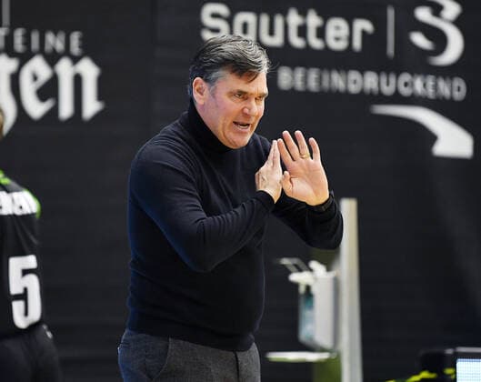 Basketball 2 Bundesliga 2020 2021 15 Matchday in Rottenburg at Volksbank Arena 24 03 2021 Tigers Tuebingen Gladiators Trier Coach Marco van den Berg Trier