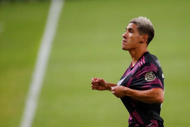 Uriel Antuna of Mexico celebrates after scoring against USA during the CONCACAF Men s Olympic Qualification tournament at Jalisco Stadium, in Guadalajara, Mexico, 24 March 2021. Mexico vs. USA CONCACAF Men s Olympic Qualification tournament !ACHTUNG: NUR REDAKTIONELLE NUTZUNG!  Copyright: xFranciscoxGuascox AME5434 20210325-637522438301206901