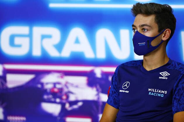 F1 Grand Prix of Bahrain 63 George Russell (GBR, Williams Racing), F1 Grand Prix of Bahrain at Bahrain International Circuit on March 25, 2021 in Sakhir, Bahrain. (Photo by Dan Istitene Formula 1 Getty Images FIA Pool via HOCH ZWEI) Sakhir Bahrain International Circuit Bahrain Poolfoto HOCH ZWEI Pool Formula 1 via Get ,EDITORIAL USE ONLY