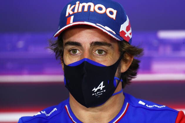 F1 Grand Prix of Bahrain 14 Fernando Alonso (ESP, Alpine F1 Team), F1 Grand Prix of Bahrain at Bahrain International Circuit on March 25, 2021 in Sakhir, Bahrain. (Photo by Dan Istitene Formula 1 Getty Images FIA Pool via HOCH ZWEI) Sakhir Bahrain International Circuit Bahrain Poolfoto HOCH ZWEI Pool Formula 1 via Get ,EDITORIAL USE ONLY