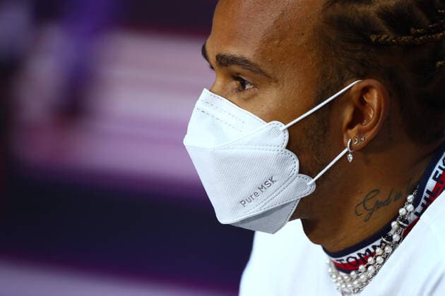 F1 Grand Prix of Bahrain 44 Lewis Hamilton (GBR, Mercedes-AMG Petronas F1 Team), F1 Grand Prix of Bahrain at Bahrain International Circuit on March 25, 2021 in Sakhir, Bahrain. (Photo by Dan Istitene Formula 1 Getty Images FIA Pool via HOCH ZWEI) Sakhir Bahrain International Circuit Bahrain Poolfoto HOCH ZWEI Pool Formula 1 via Get ,EDITORIAL USE ONLY