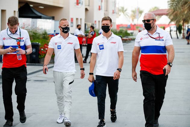 MAZEPIN Nikita (rus), Haas F1 Team VF-21 Ferrari, SCHUMACHER Mick (ger), Haas F1 Team VF-21 Ferrari, portrait during Formula 1 Gulf Air Bahrain Grand Prix 2021 from March 26 to 28, 2021 on the Bahrain International Circuit , in Sakhir, Bahrain - Photo Florent Gooden DPPI LiveMedia Editorial Usage Only  Copyright: xLiveMedia DPPI FlorentxGoodenx xIPAx