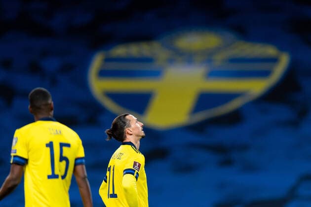210325 Zlatan Ibrahimovic of Sweden looks dejected during the FIFA World Cup Qualifier football match between Sweden and Georgia on March 25, 2021 in Stockholm Photo Joel Marklund BILDBYRAN kod JM JM0097 bbeng fotboll football soccer fotball vm kval kval fifa world cup qualifier qualifier landskamp sverige sweden sverige a georgia georgien depp,  Copyright: JOELxMARKLUND BB210325JM046
