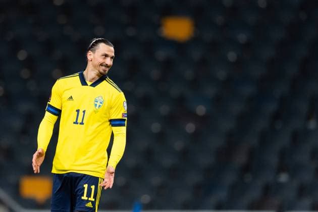 210325 Zlatan Ibrahimovic of Sweden during the FIFA World Cup Qualifier football match between Sweden and Georgia on March 25, 2021 in Stockholm Photo Joel Marklund BILDBYRAN kod JM JM0097 bbeng fotboll football soccer fotball vm kval kval fifa world cup qualifier qualifier landskamp sverige sweden sverige a georgia Georgia,  Copyright: JOELxMARKLUND BB210325JM139