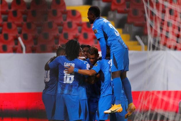 Players of Honduras celebrate after scoring against Canada during the CONCACAF Men s Olympic Qualification tournament soccer match at Jalisco Stadium in Guadalajara, Mexico, 25 March 2021. Honduras vs. Canada !ACHTUNG: NUR REDAKTIONELLE NUTZUNG!  Copyright: xFranciscoxGuascox AME5691 20210326-637523329831623200