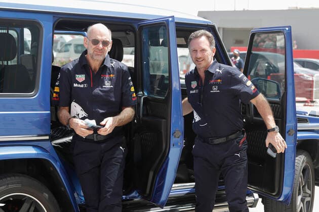 Adrian Newey GBR, Red Bull Racing , Christian Horner GBR, Red Bull Racing , F1 Grand Prix of Bahrain at Bahrain International Circuit on March 26, 2021 in Sakhir, Bahrain Photo by HOCH ZWEI Sakhir Bahrain