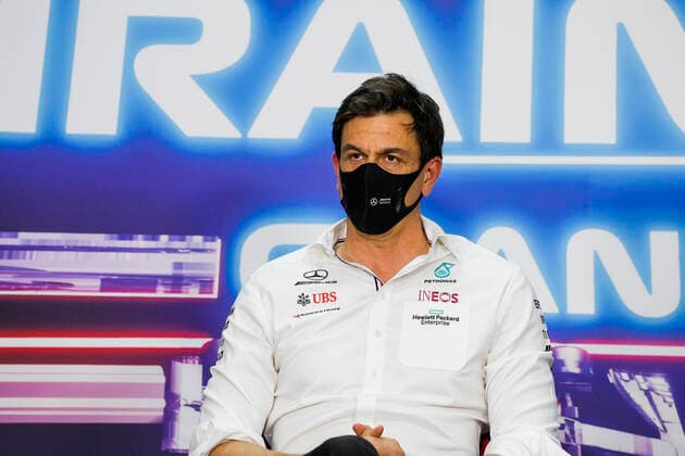 F1 Grand Prix of Bahrain Toto Wolff (AUT, Mercedes-AMG Petronas F1 Team), F1 Grand Prix of Bahrain at Bahrain International Circuit on March 26, 2021 in Sakhir, Bahrain. (Photo by Frederic Le Floc h DPPI FIA Pool via HOCH ZWEI) Sakhir Bahrain Poolfoto HOCH ZWEI Pool FrÃ dÃ ric Le Flo ,EDITORIAL USE ONLY