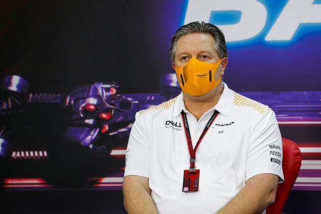 F1 Grand Prix of Bahrain Zak Brown (USA, McLaren F1 Team), F1 Grand Prix of Bahrain at Bahrain International Circuit on March 26, 2021 in Sakhir, Bahrain. (Photo by Frederic Le Floc h DPPI FIA Pool via HOCH ZWEI) Sakhir Bahrain Poolfoto HOCH ZWEI Pool FrÃ dÃ ric Le Flo ,EDITORIAL USE ONLY