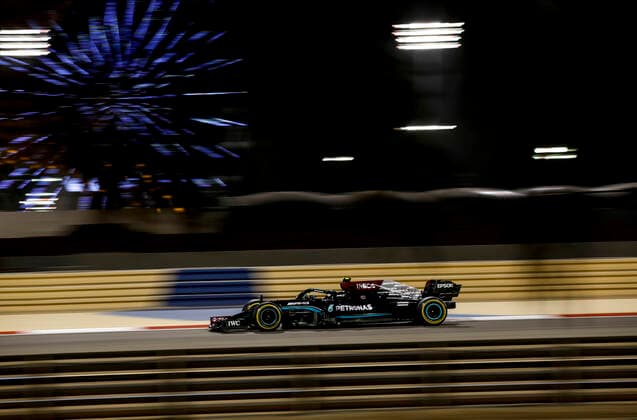 77 Valtteri Bottas FIN, Mercedes AMG Petronas F1 Team , F1 Grand Prix of Bahrain at Bahrain International Circuit on March 26, 2021 in Sakhir, Bahrain Photo by HOCH ZWEI Sakhir Bahrain