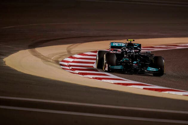 March 26, 2021, Sakhir, Bahrain: VALTTERI BOTTAS of Finland and Mercedes-AMG F1 Team drives during practice of the 2021 FIA Formula 1 Bahrain Grand Prix at Bahrain International Circuit in Sakhir, Bahrain. Sakhir Bahrain - ZUMAg147 20210326_zap_g147_018 Copyright: xJamesxGasperottix