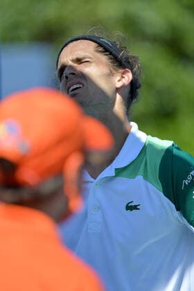 March 26, 2021, Miami Gardens, Florida, United States Of America: MIAMI GARDENS, FLORIDA - MARCH 26: Felix Auger-Aliassime of Canada defeats Pierre-Hugues Herbert of France on Day 5 of the 2021 Miami Open on March 26, 2021 in Miami Gardens, Florida...People: Pierre-Hugues Herbert Miami Gardens United States Of America - ZUMAs214 20210326_zda_s214_186 Copyright: xSMGx