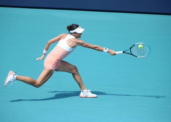 March 26, 2021, Miami Gardens, Florida, United States Of America: MIAMI GARDENS, FLORIDA - MARCH 26: Ajla Tomljanovic on Day 5 of the 2021 Miami Open on March 26, 2021 in Miami Gardens, Florida...People: Ajla Tomljanovic Miami Gardens United States Of America - ZUMAs214 20210326_zda_s214_224 Copyright: xSMGx