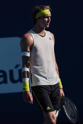 MIAMI GARDENS, FL - MARCH 26: Alexander Zverev (GER) during the second round match of the Miami Open on March 26, 2021, at Hard Rock Stadium in Miami Gardens, Florida. (Photo by Michele Eve Sandberg Icon Sportswire) TENNIS: MAR 26 Miami Open Icon2103260470