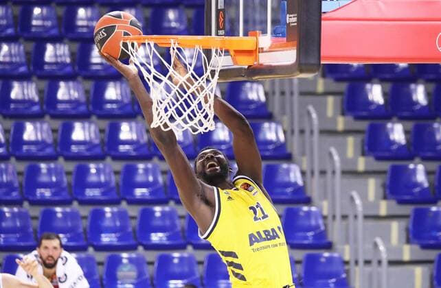 March 26, 2021, Barcelona, Catalonia, Spain Christ Koumadje during the match betweeen FC Barcelona and Alba Berlin, corresponding to the week 31 of the Euroleague, played at the Palau Blaugrana Photo JGS Cordon Press Cordon Press  xx xx