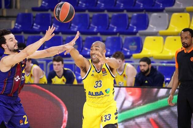 March 26, 2021, Barcelona, Catalonia, Spain Jayson Granger and Leo Westermann during the match betweeen FC Barcelona and Alba Berlin, corresponding to the week 31 of the Euroleague, played at the Palau Blaugrana Photo JGS Cordon Press Cordon Press  xx xx