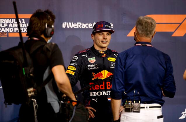 33 Max Verstappen NED, Red Bull Racing , David Coulthard GBR , F1 Grand Prix of Bahrain at Bahrain International Circuit on March 27, 2021 in Sakhir, Bahrain Photo by HOCH ZWEI Sakhir Bahrain