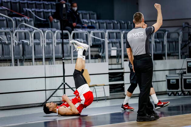left Dominic Lockhart Brose Bamberg, 03 Brose Bamberg ratiopharm Ulm easyCredit BBL Basketball Bundesliga Basketball Season 2020 21 25 Matchday, 27 03 2021 Bamberg, Brose Arena Copyright: DanielxLöb