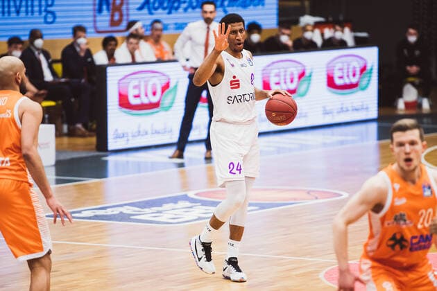 easyCredit BBL 25 Matchday RASTA Vechta vs BG Goettingen, 27 03 2021 Aubrey Lafell Dawkins BG Goettingen, 24 easyCredit BBL 25 Matchday RASTA Vechta vs BG Goettingen on 27 03 2021 in Vechta RASTA Dome , Germany, Copyright: xBEAUTIFULxSPORTS Neddermannx