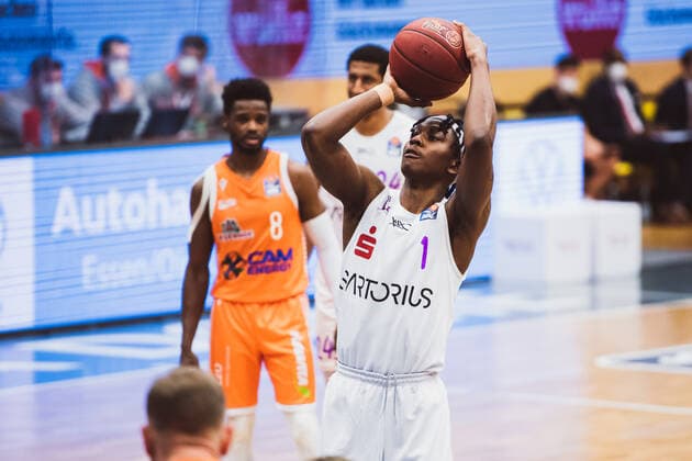 easyCredit BBL 25 Matchday RASTA Vechta vs BG Goettingen, 27 03 2021 Deishuan Booker BG Goettingen, 1 easyCredit BBL 25 Matchday RASTA Vechta vs BG Goettingen on 27 03 2021 in Vechta RASTA Dome , Germany, Copyright: xBEAUTIFULxSPORTS Neddermannx