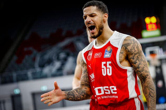 Tyler Larson Brose Bamberg, 55 Brose Bamberg ratiopharm Ulm easyCredit BBL Basketball Bundesliga Basketball Season 2020 21 25 Matchday, 27 03 2021 Bamberg, Brose Arena Copyright: DanielxLöb