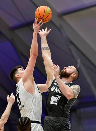 27 03 2021 Basketball Season 2020 2021 2 Bundesliga Pro A 28 Matchday Nürnberg Falcons Basketball Club NBC MLP Academics Heidelberg Jonathan Maier 13, Nürnberg Falcons BC NBC Niklas Würzner Wuerzner 2, MLP Academics Heidelberg