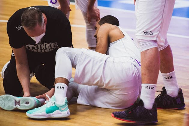 easyCredit BBL 25 Matchday RASTA Vechta vs BG Goettingen, 27 03 2021 Akeem David Vargas BG Goettingen, 8 easyCredit BBL 25 Matchday RASTA Vechta vs BG Goettingen on 27 03 2021 in Vechta RASTA Dome , Germany, Copyright: xBEAUTIFULxSPORTS Neddermannx